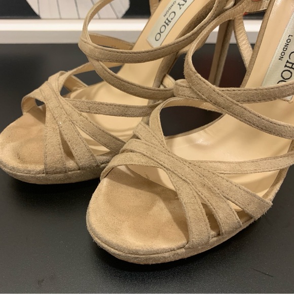 Jimmy Choo Ontario Suede Platform Heels - Picture 12 of 13